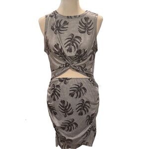 NWT BTFBM Form Fitting Grey Bodycon Cut-out Dress Size Large
